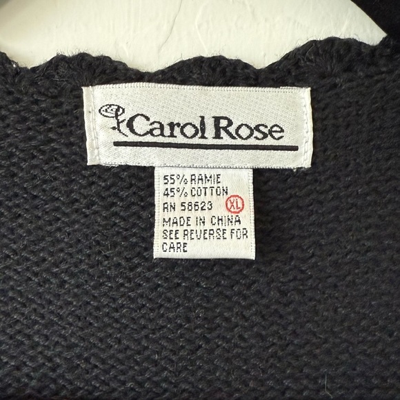 Vintage Carol Rose Embroidered Beaded Festive Scalloped Hem Christmas Cardigan - Picture 4 of 7